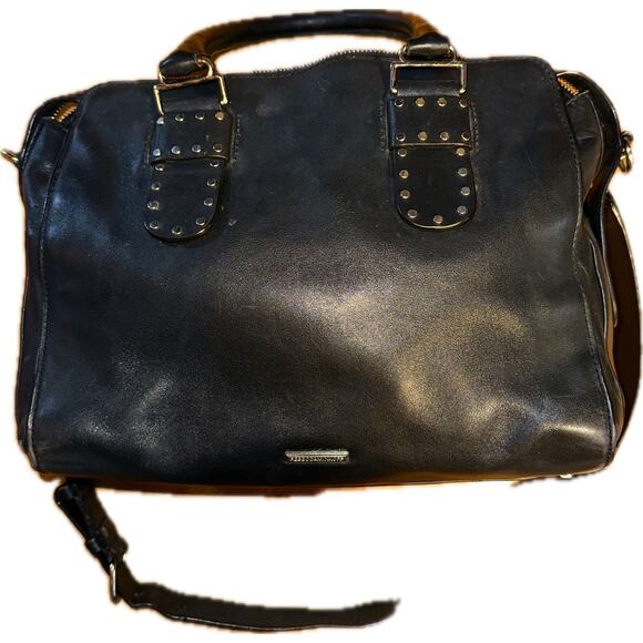 Rebecca Minkoff Black Grommet Studded‎ Satchel Handbag for Women - Picture 2 of 9